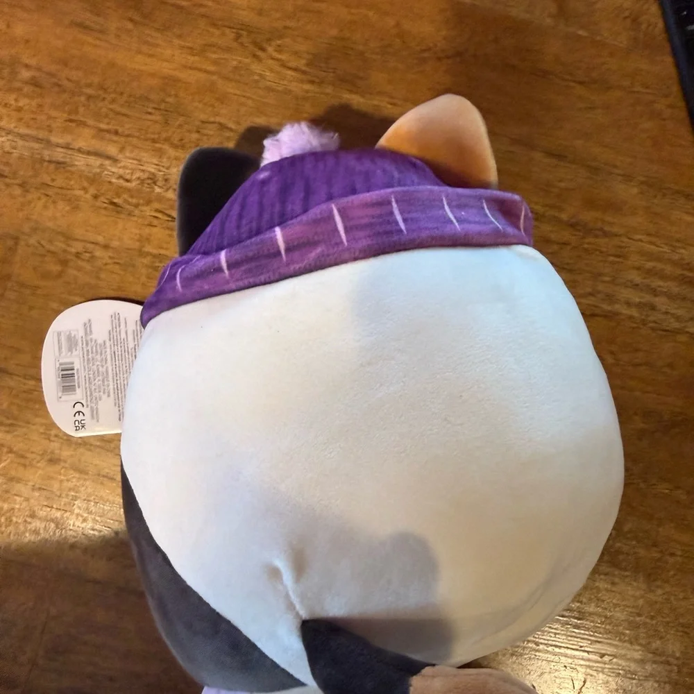 Squishmallows Cat Toy with Purple Hat